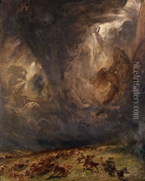 Le Combat Des Centaures Et Des Lapithes Oil Painting - Fernand Cormon