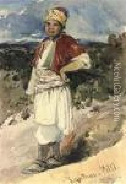 A Young Turkish Boy, Xanthus, Asia Minor Oil Painting - William James Muller