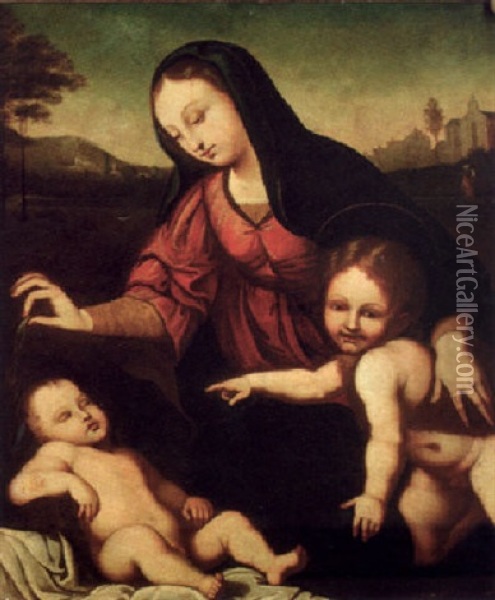 The Madonna And The Child With The Infant Saint John The Baptist Oil Painting -  Fra Bartolommeo