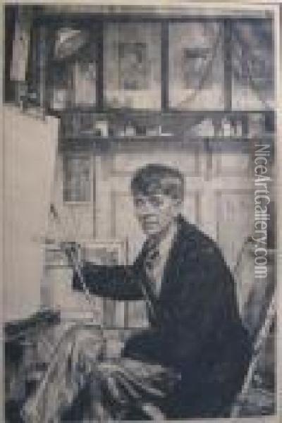 Portrait Of Charles Cundall Oil Painting - Francis H. Dodd