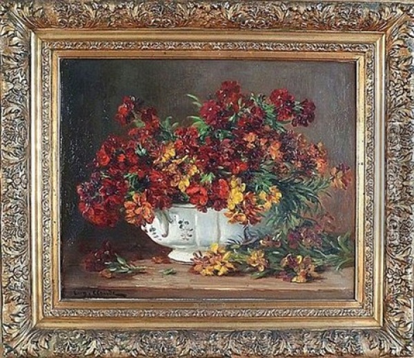 Nature Morte Au Bouquet (+ Nature Morte Aux Figues; 2 Works) Oil Painting - Eugene Claude