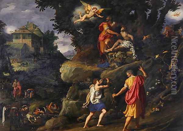 Sacrifice of Isaac 1601 Oil Painting - Alessandro Allori