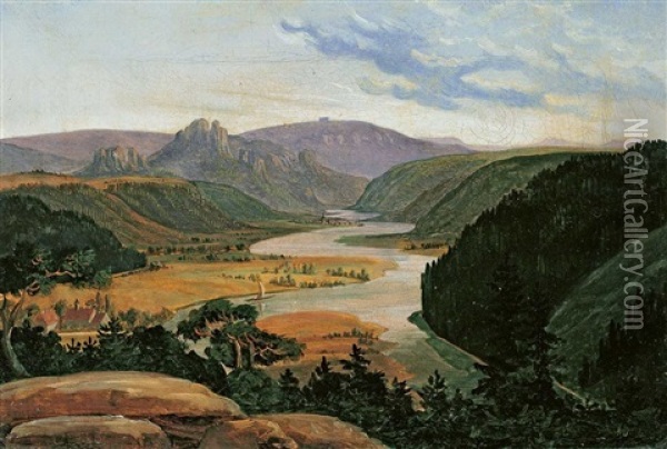 Eifellandschaft Oil Painting - Karl Friedrich Lessing