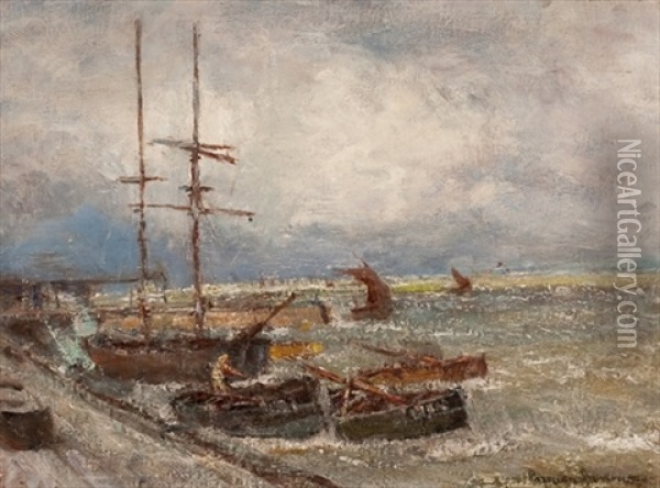 November On The Berwick Coast Oil Painting - John Patrick Downie