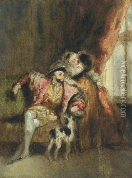 Francois I Und Diane Von Poitiers. Oil Painting - Richard Parkes Bonington