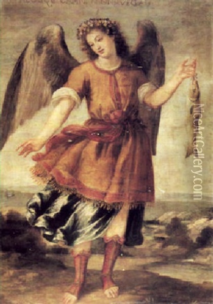The Archangel Rafael Oil Painting - Bartolome Roman