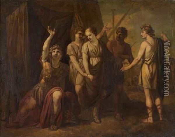 Achille Et Briseis Oil Painting - Benjamin West