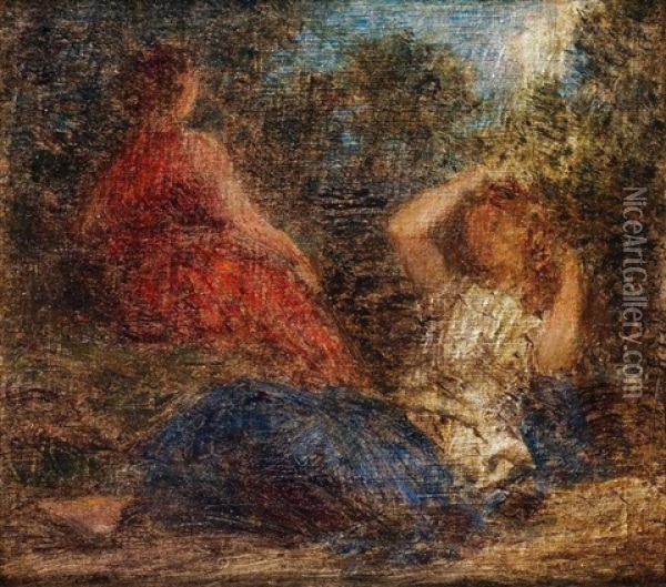 Deux Baigneuses Oil Painting - Henri Fantin-Latour