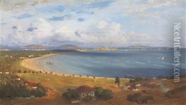 The Back Bay At Bombay (from Malabar Hill) Oil Painting - Horace Van Ruith