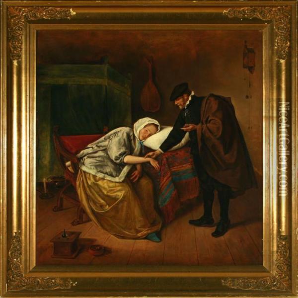 The Sick Woman Oil Painting - Jan Steen