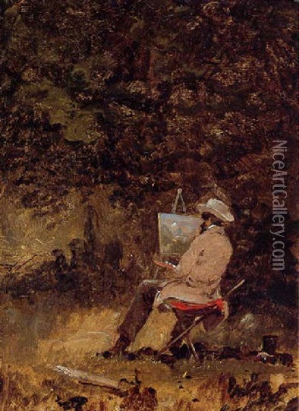 Self Portrait (the Artist Sketching) Oil Painting - William Sidney Mount