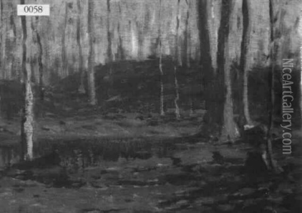 Bearch Forest Oil Painting - Leonard Ochtman