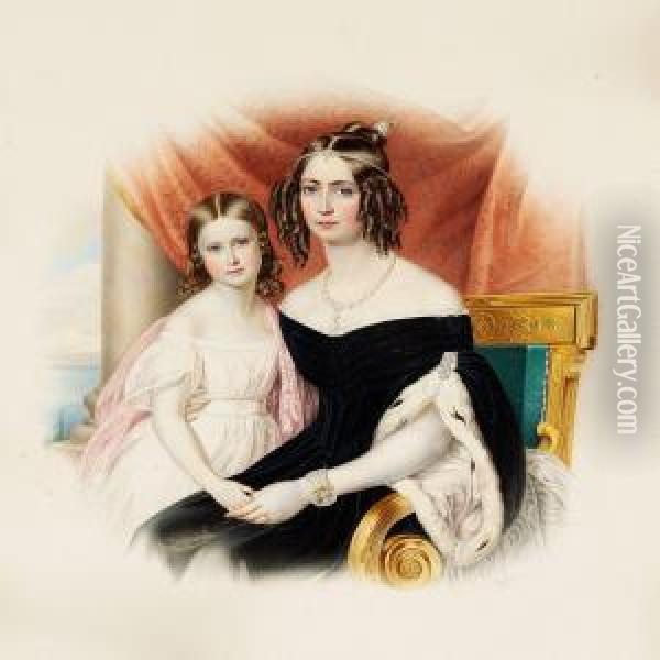 Portrait Of Empress Amelie-auguste-eugenie-napoleone Oil Painting - Franz Xaver Nachtmann