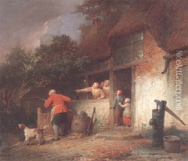 The Old Hunter Oil Painting - Ferdinand de Braekeleer the Elder