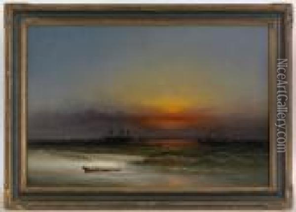 Sunset Seascape Oil Painting - James Hamilton