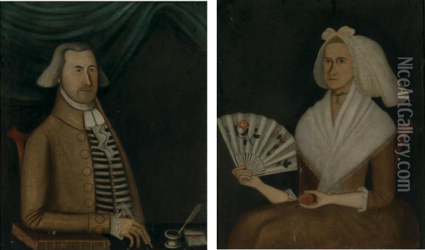 Josiah Dean Iii And His Wife Sarah Dean Of Raynham, Massachusetts Oil Painting - Rufus Hathaway