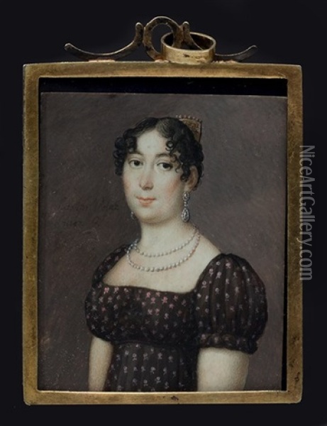 Retrato De Dama Con Peineta Y Collar De Perlas Oil Painting - Castor Gonzalez Velazquez