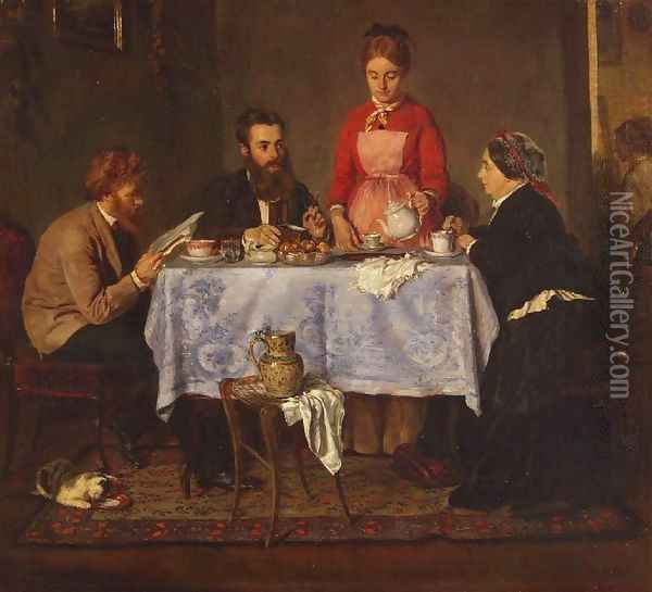 The Fialka Family 1874 2 Oil Painting - Olga Fialka