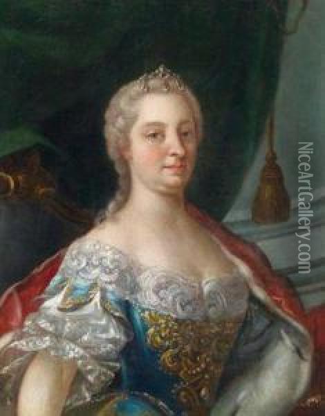 Werkstatt Brustbild Der Kaiserin Maria Theresia Oil Painting - Ircle Of Martin Van Mytens