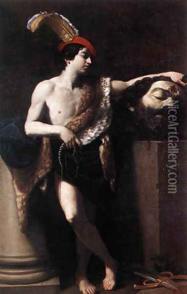 David with the Head of Goliath 1605 Oil Painting - Guido Reni