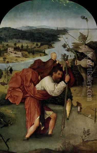 St Christopher Oil Painting - Hieronymous Bosch
