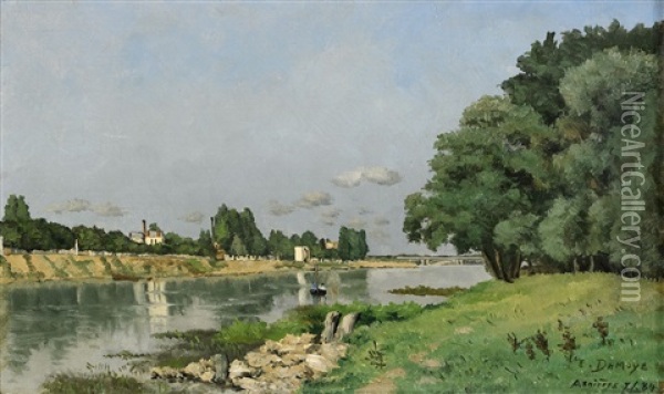 Asnieres-sur-seine Oil Painting - Pierre Emmanuel Eugene Damoye