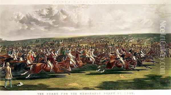 The Start of the Memorable Derby of 1844 Oil Painting - John Frederick Herring Snr