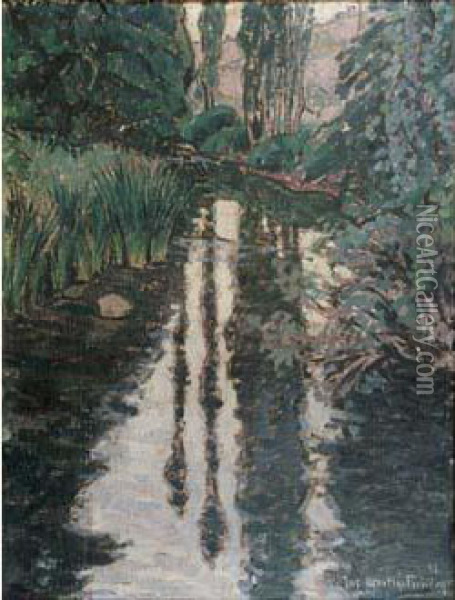  Ruisseau Au Crepuscule  Oil Painting - Jacques Martin