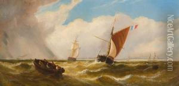 A Windy Day Oil Painting - George D. Callow