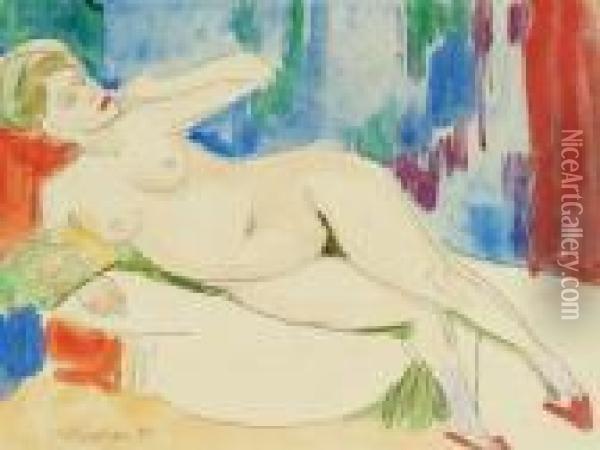 Liegender Akt Oil Painting - Ernst Ludwig Kirchner