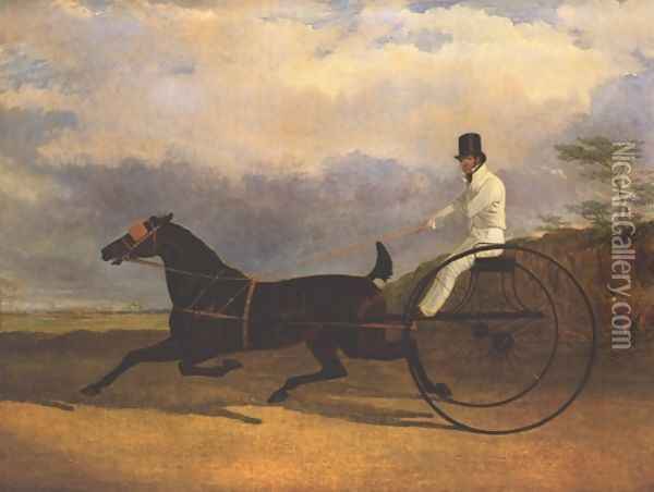Famous Trotting Horse Rattler Oil Painting - John Frederick Herring Snr