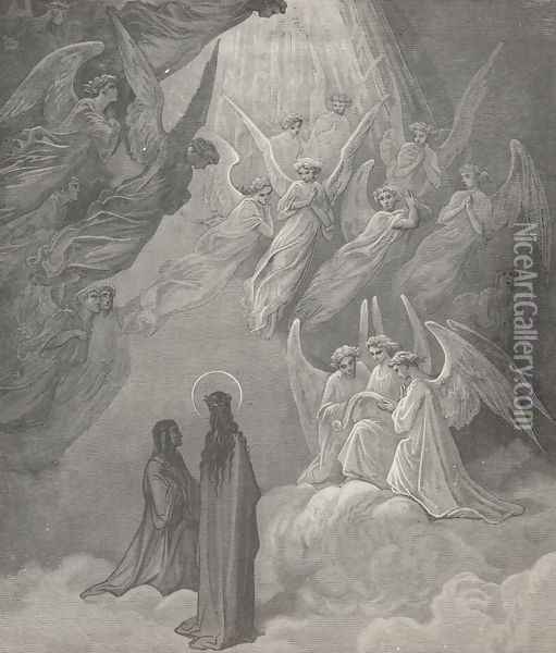 How lustrous was thy semblance in those sparkles, (Canto XX., line 15) Oil Painting - Gustave Dore