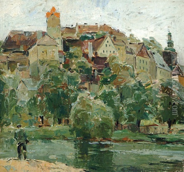 Waidhofen/thaya Oil Painting - August Rieger