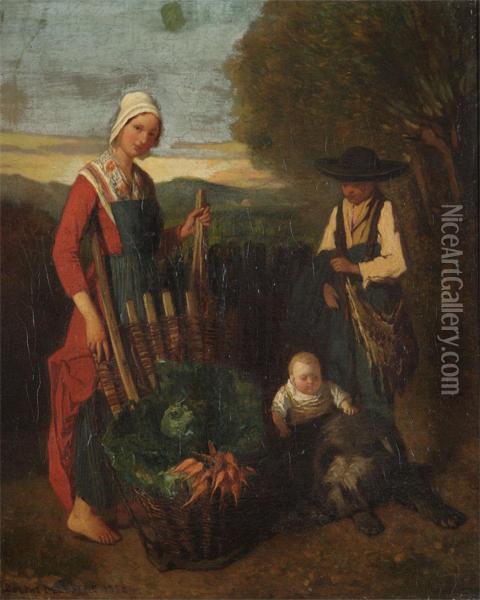 The Vegetable Harvest Oil Painting - Adolf Delestre