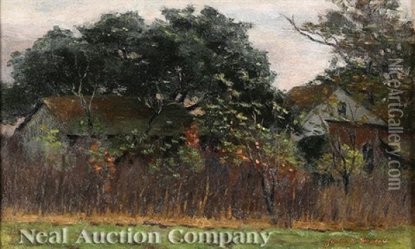 A Glimpse Of A Country House Oil Painting - Julie M. Massie