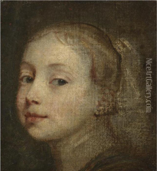 Head Of A Young Girl Oil Painting - Sir Anthony Van Dyck