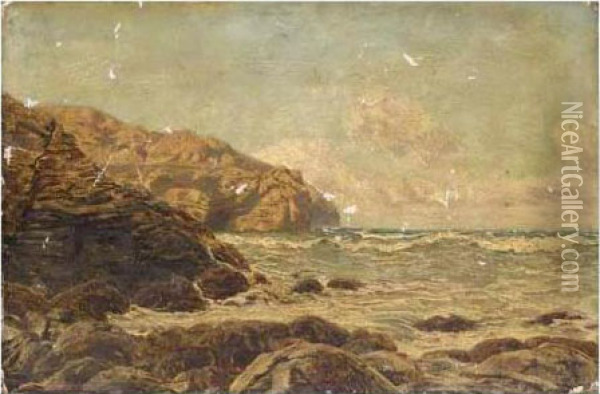 St. Agnes Point Oil Painting - John Edward Brett