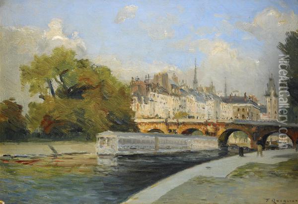 Le Pont-neuf Et La Sainte Chapelle Oil Painting - Fernand Quignon