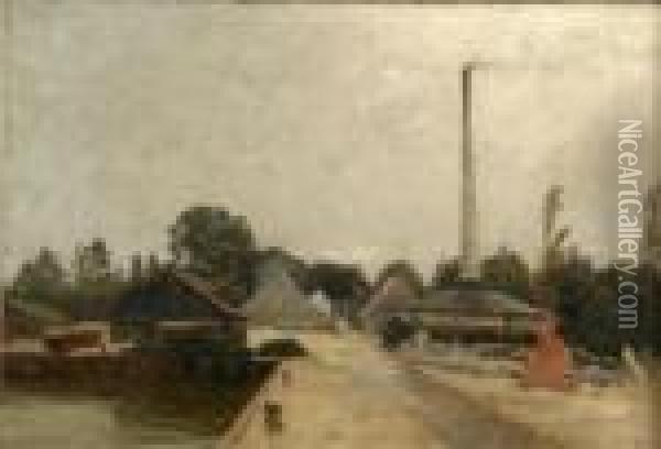 Brickworks Oil Painting - Frederik Winther
