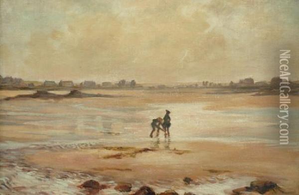 Low Tide Etaples Oil Painting - Rupert Ch. Wulsten Bunny