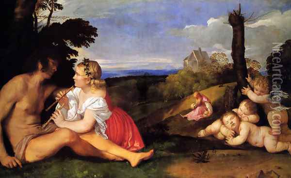 The Three Ages of Man 1511-12 Oil Painting - Tiziano Vecellio (Titian)