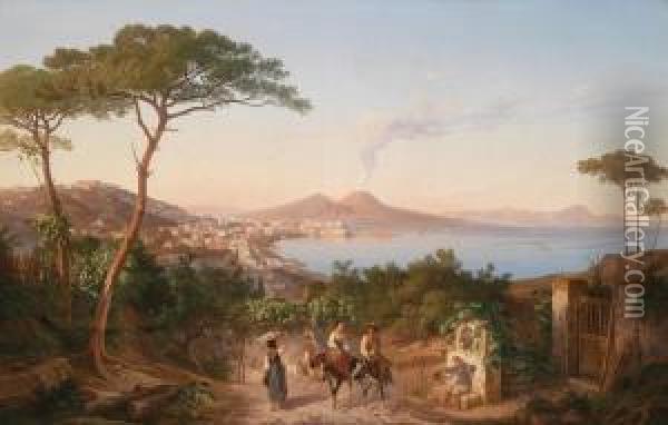 View Ofnaples Oil Painting - Carl Wilhelm Goetzloff