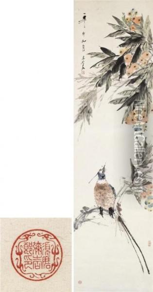 Pheasant And Loquat Oil Painting - Xu Gu