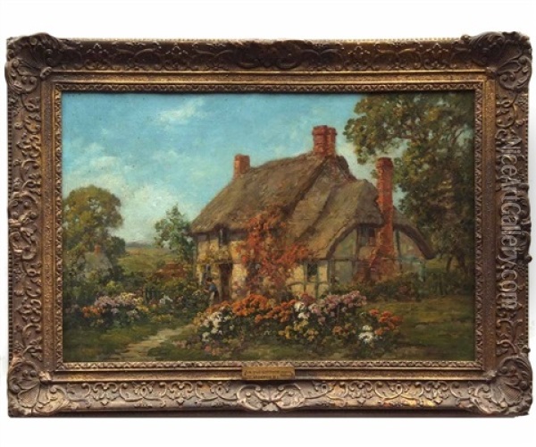 An Old Cottage, Surrey Oil Painting - Tom Mostyn