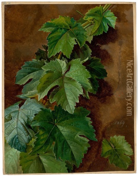 Vine Branches Oil Painting - Ferdinand Kuess