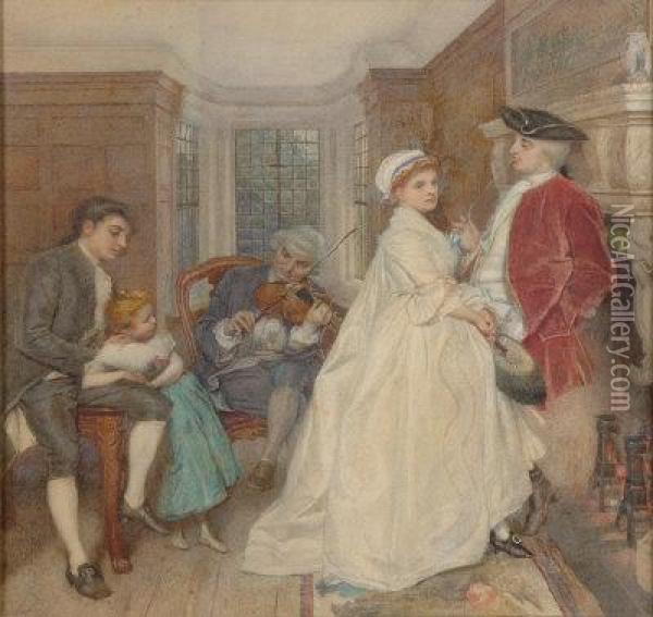 A Musical Soiree. Oil Painting - Thomas Reynolds Lamont