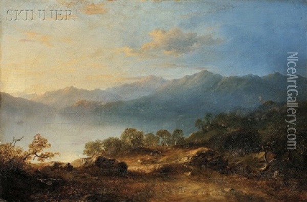 Landscape At Dusk Oil Painting - Horatio McCulloch