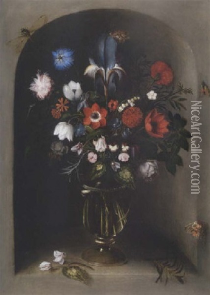 Blumenstilleben Oil Painting - Johannes Baers