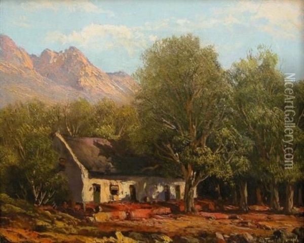 Cottage In The Mountains Oil Painting - Tinus de Jongh