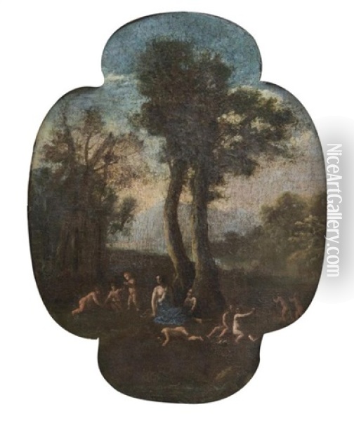 Scene Champetre A La Nymphe Et Aux Putti Oil Painting - Cornelis Van Poelenburgh